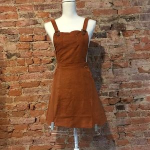 Like New BooHoo Suedette Pinafore Dress(worn once)